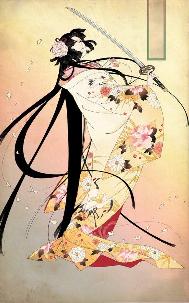 日本画师绘制浮世绘风迪士尼公主与众多动漫 二次元acg123角色